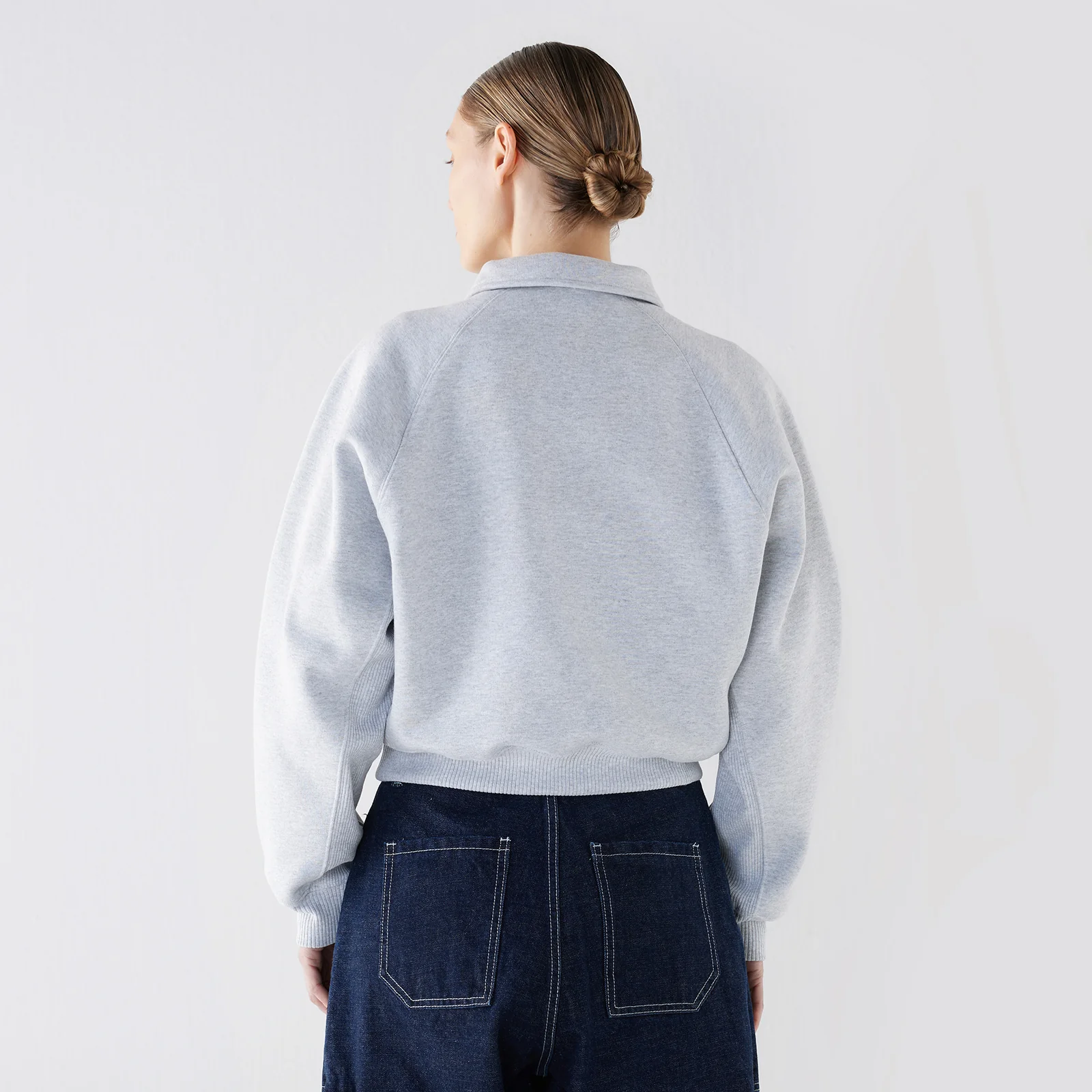 Women's Pre Game Half Zip Light Gray Marl - Image 3